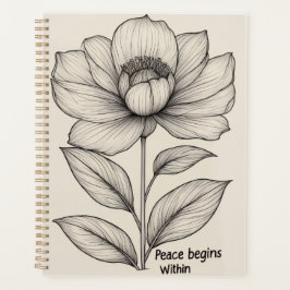 Vrede Begint Van Binnenuit – Elegante Bloemrijke L Planner