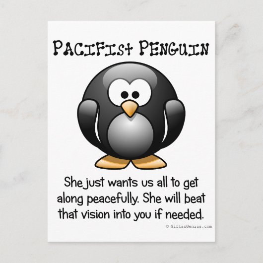 Vrede bereiken door middel van geweld briefkaart (Voorkant)