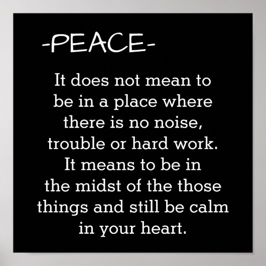 Vrede - betekenis van - poster druk (Voorkant)