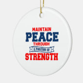 Vrede bewaren door middel van positiekracht cerami keramisch ornament (Links)
