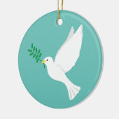 Vrede bij je witte dove keramisch ornament (Links)