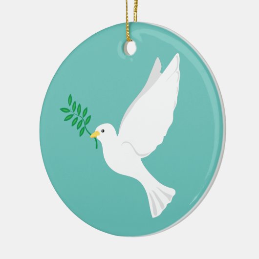 Vrede bij je witte dove keramisch ornament (Links)