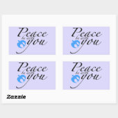 Vrede bij uw ontwerp rechthoekige sticker (Vel)