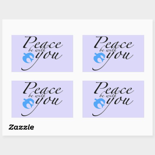 Vrede bij uw ontwerp rechthoekige sticker (Vel)