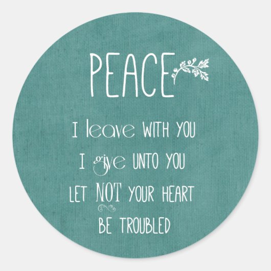 Vrede Bijbel Verse Ronde Sticker (Voorkant)