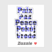 Vrede Blauwe Harten Veel Talen Sticker (Vel)