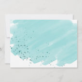 Vrede | Blauwgroen Waterverf Kerstmis Feestdagenkaart (Achterkant)