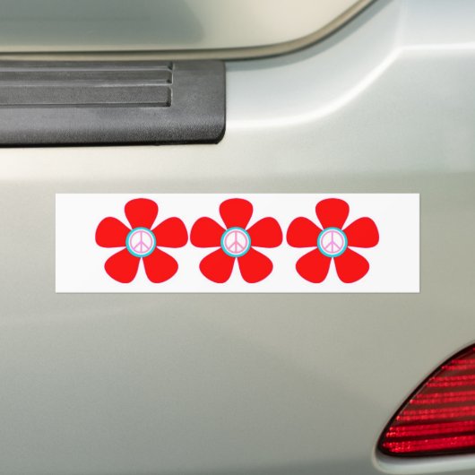 Vrede bloem bumpersticker (Op auto)