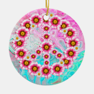 Vrede bloemen porseleinen ornament