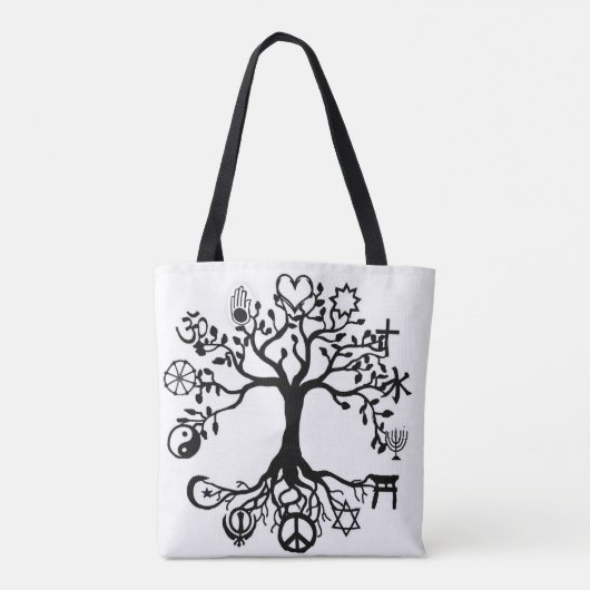 Vrede Boom des Levens Tote Bag (Achterkant)