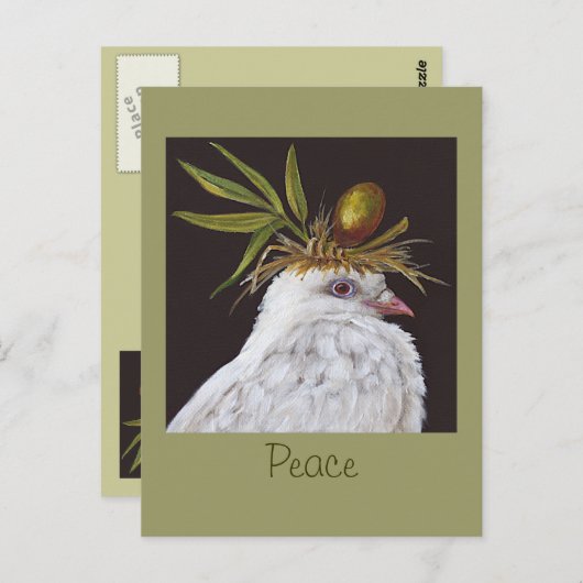 Vrede briefkaart met duif (Voorkant / Achterkant)