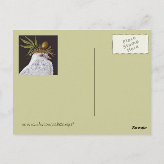 Vrede briefkaart met duif (Achterkant)