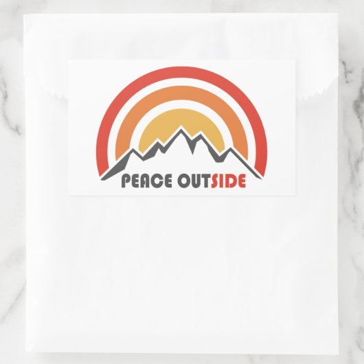 Vrede buiten rechthoekige sticker (Tas)