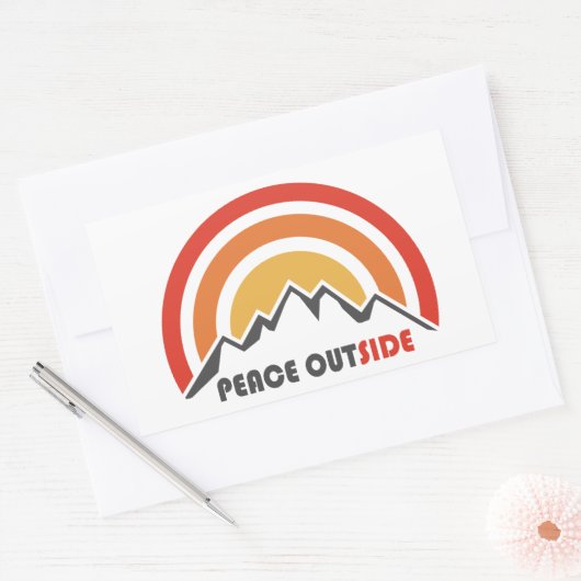 Vrede buiten rechthoekige sticker (Envelop)