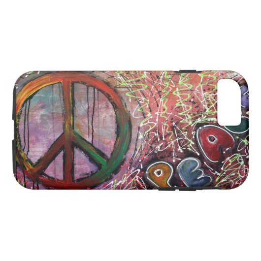Vrede Case-Mate iPhone Case (Achterkant (Horizontaal))