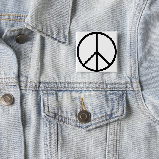 Vrede (CND) Vierkante Button 5,1 Cm (In situ)