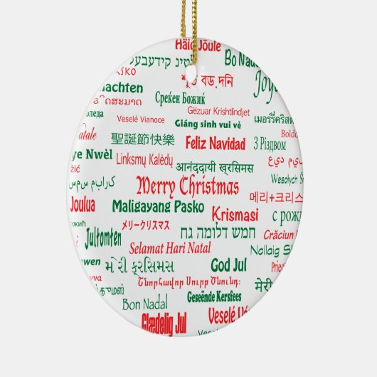 Vrede coëxistente prettige kerst Veel talen Keramisch Ornament (Rechts)