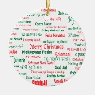 Vrede coëxistente prettige kerst Veel talen Keramisch Ornament