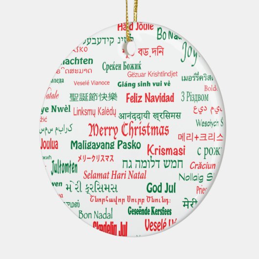 Vrede coëxistente prettige kerst Veel talen Keramisch Ornament (Links)