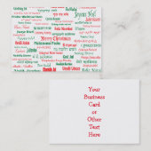 Vrede coëxistente prettige kerst Veel talen Visitekaartje (Voorkant / Achterkant)