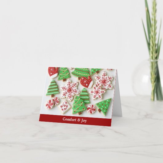 Vrede, Comfort, & de Kerstkaart van de Vreugde Feestdagen Kaart (Voorkant)
