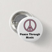Vrede dankzij muziek ronde button 3,2 cm (Voorkant /achterkant)