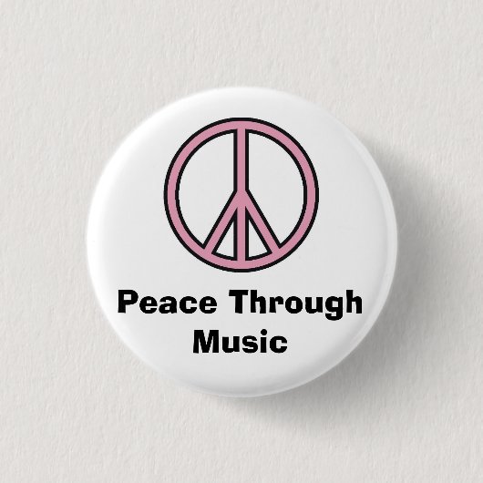 Vrede dankzij muziek ronde button 3,2 cm (Voorkant)