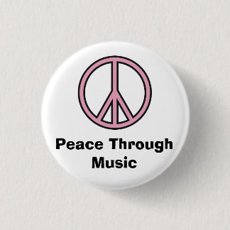 Vrede dankzij muziek ronde button 3,2 cm