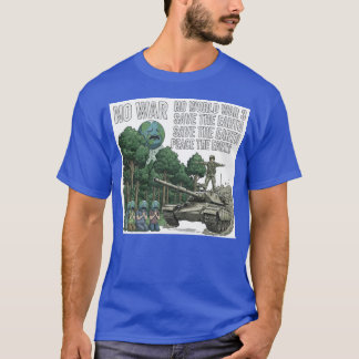 "Vrede De Aarde" Anti-Oorlogstank & Aarde Karakter T-shirt