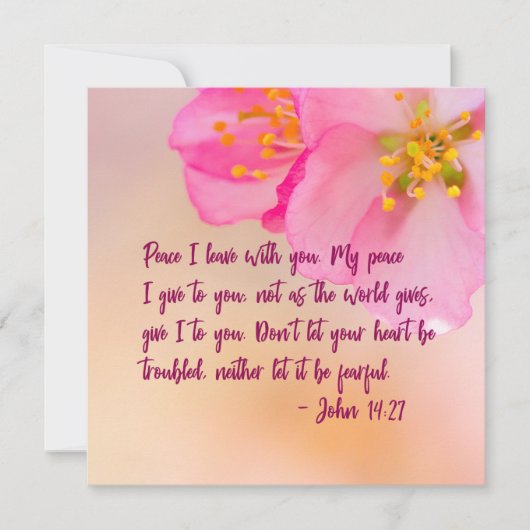 Vrede die ik bij jullie laat Christelijke Floral (Voorkant)
