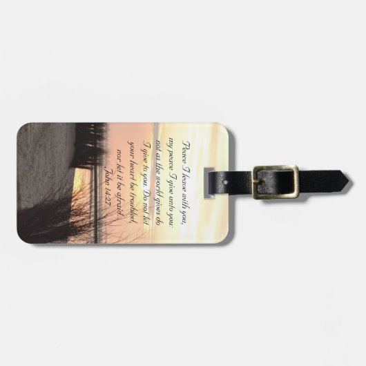 Vrede die ik met je vertrek, Bijbelse Verse Ocean  Bagagelabel (Voorkant horizontaal)