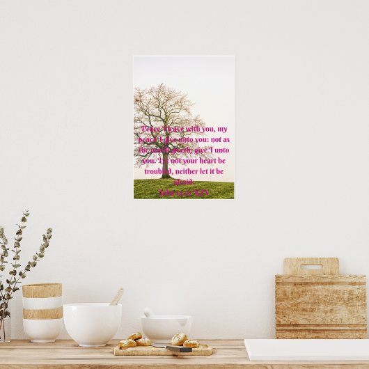 vrede die ik met u verlaat is inspirerend citaat poster (Keuken)