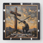 Vrede door Bloed: de Rust van het Kruis Vierkante Klok (Voorkant)