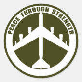 Vrede door kracht ronde sticker (Voorkant)