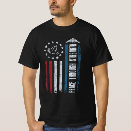 Vrede door kracht t-shirt (Voorkant)
