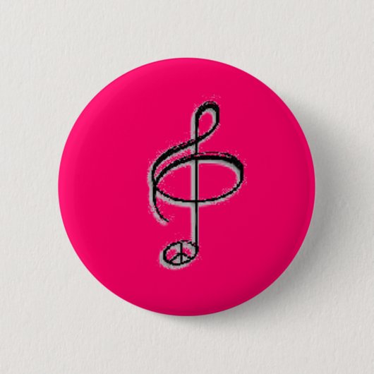 vrede door muziek ronde button 5,7 cm (Voorkant)