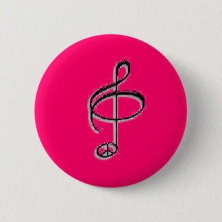 vrede door muziek ronde button 5,7 cm