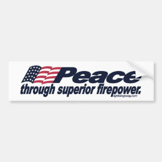 Vrede door superieure Firepower Bumpersticker