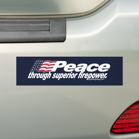 Vrede door superieure Firepower Bumpersticker (Op auto)