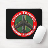 Vrede door superieure Firepower Mousepad Muismat (Met muis)