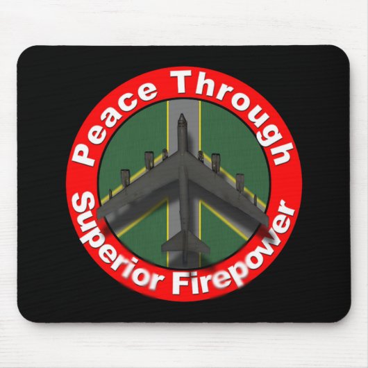 Vrede door superieure Firepower Mousepad Muismat (Voorkant)