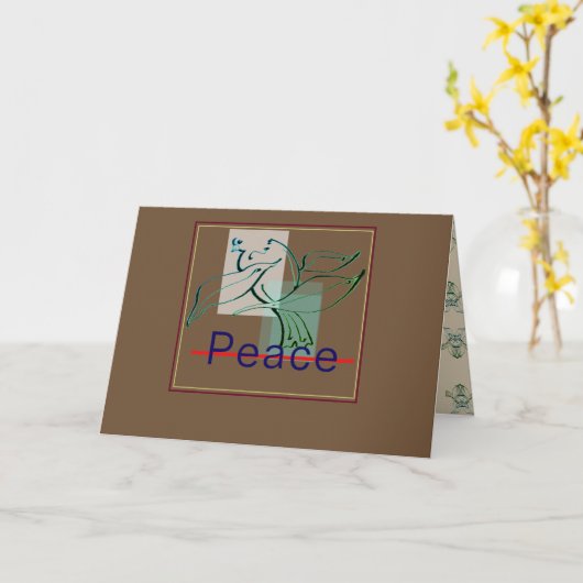 Vrede duif kaart hier nu (Gele Bloem)