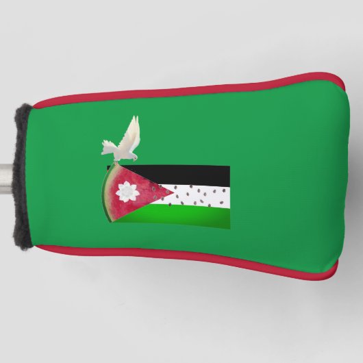 Vrede  Duif Palestina Watermeloen Putter Golfheadcover (Voorkant)