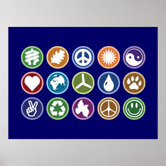 Vrede / Eco-symbolen Poster (Voorkant)