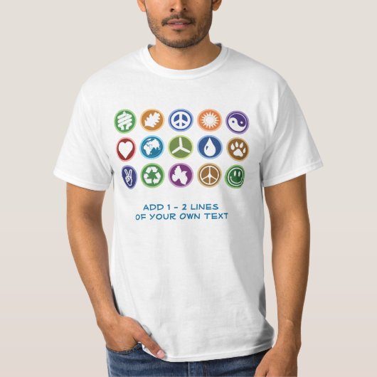 Vrede / Eco-symbolen T-shirt (Voorkant)