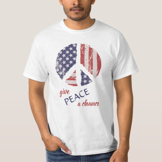 Vrede een kans geven - Amerikaans symbool voor de  T-shirt (Voorkant)