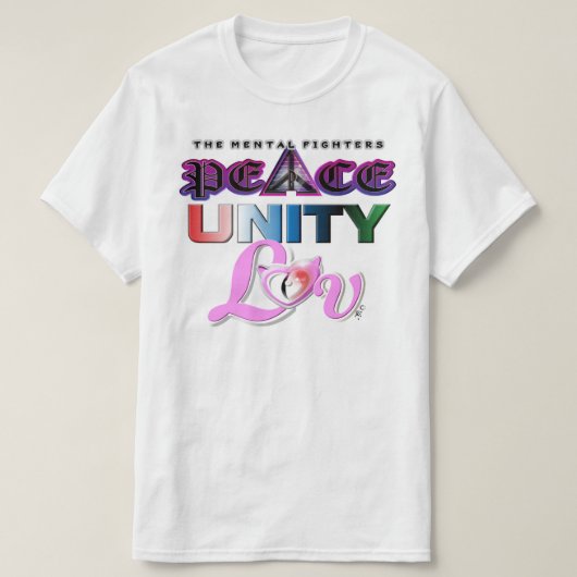 VREDE EENHEID EN LIEFDE T-SHIRT (Design voorkant)