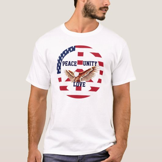 Vrede, eenheid en liefde_ t-shirt (Voorkant)