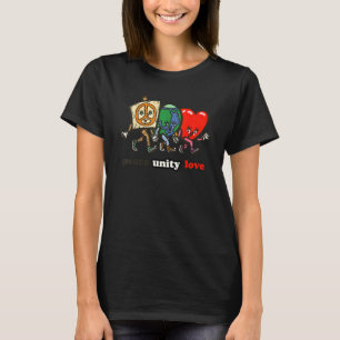 Vrede Eenheid Liefde Schattig Aarde Hart T-shirt