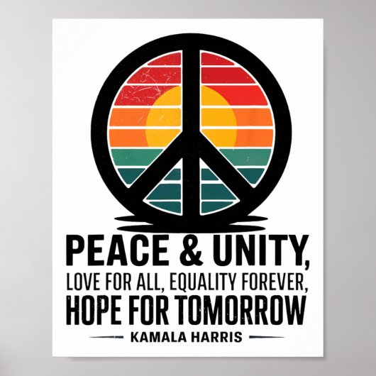 Vrede Eenheid Liefde voor Alle Gelijkheid Voor Eeu Poster (Voorkant)